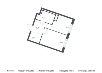 Продажа однокомнатной квартиры, 33.1 м2, деревня Лаголово