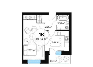 Продается 1-комнатная квартира, 34 м2, Самара, метро Юнгородок, 1-й квартал, 78