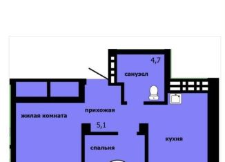 Двухкомнатная квартира на продажу, 59 м2, Красноярск, Свердловский район