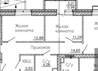 Продаю трехкомнатную квартиру, 78.5 м2, посёлок Солнечный