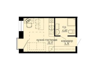 Квартира на продажу студия, 21.9 м2, Санкт-Петербург, метро Площадь Мужества