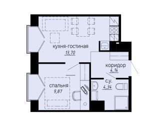 Продается однокомнатная квартира, 32.1 м2, Санкт-Петербург, метро Площадь Мужества