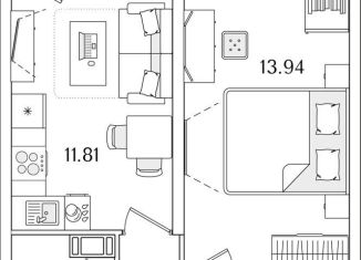Продам 1-комнатную квартиру, 37.3 м2, Санкт-Петербург, муниципальный округ Финляндский