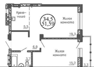 Продается 2-комнатная квартира, 51.6 м2, Новосибирская область, улица Коминтерна, 130