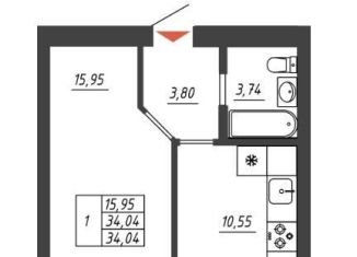 Продается 1-комнатная квартира, 34 м2, Тольятти, Итальянский бульвар