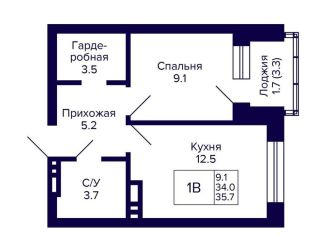 Продаю однокомнатную квартиру, 35.7 м2, Новосибирск