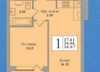 Продажа 1-комнатной квартиры, 36 м2, Калининградская область