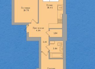 Продажа двухкомнатной квартиры, 52.3 м2, Калининград