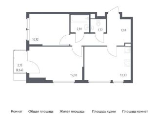 Продается 2-комнатная квартира, 54 м2, Москва, жилой комплекс Остафьево, к22