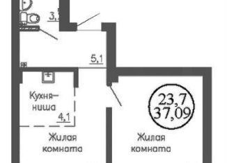 Продажа 2-ком. квартиры, 37.1 м2, Новосибирск, улица Коминтерна, 128