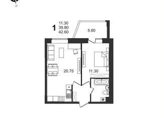 Продается 1-комнатная квартира, 42.6 м2, Волгоград, жилой комплекс Балтийский, 53