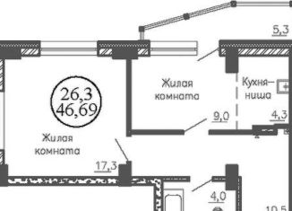 Продается 2-комнатная квартира, 45.1 м2, Новосибирск, метро Золотая Нива