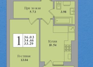 Продаю 1-комнатную квартиру, 34.7 м2, Калининградская область