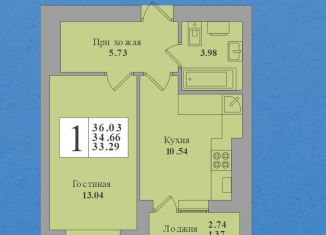 Продажа однокомнатной квартиры, 34.7 м2, Калининград