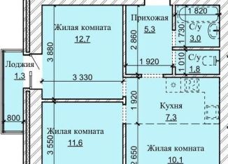 2-комнатная квартира на продажу, 53.1 м2, Алтайский край