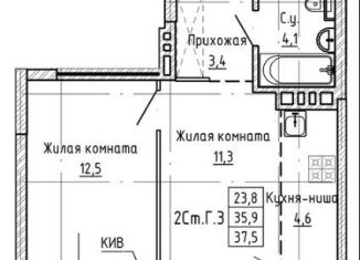 2-ком. квартира на продажу, 37.6 м2, Новосибирск, метро Заельцовская, улица Ляпидевского, 5