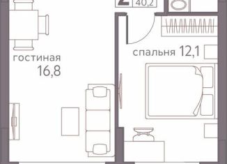 Продается двухкомнатная квартира, 40.2 м2, Пермь