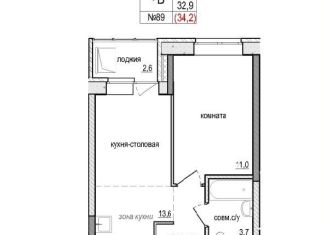 Продается двухкомнатная квартира, 34.2 м2, Удмуртия, жилой комплекс Настроение, 9