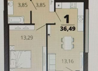 Продажа однокомнатной квартиры, 36.5 м2, Рязанская область