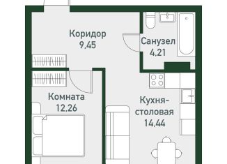 Продажа 1-комнатной квартиры, 40.4 м2, Челябинская область