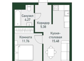 Продам 1-ком. квартиру, 36.9 м2, Челябинская область