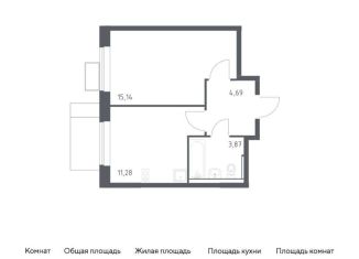 Продается 1-комнатная квартира, 35 м2, Московская область, микрорайон Пригород Лесное, к14.2