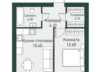 Продам однокомнатную квартиру, 39.1 м2, Челябинская область