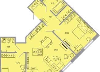 Продажа двухкомнатной квартиры, 63.2 м2, поселок Бугры, ЖК Новые Горизонты