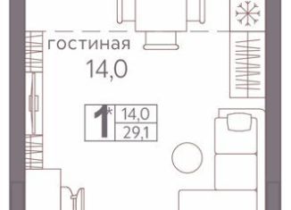 Квартира на продажу студия, 29.1 м2, Пермский край