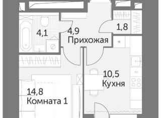 Продаю 1-комнатную квартиру, 37.6 м2, Москва, ЖК Архитектор