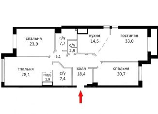 Продам четырехкомнатную квартиру, 143.2 м2, Москва, метро Фрунзенская, 2-я Фрунзенская улица, 8