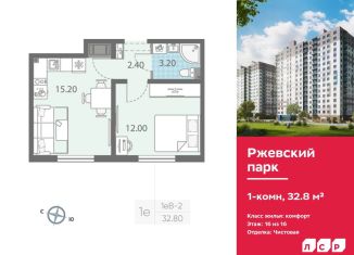 Продажа однокомнатной квартиры, 32.8 м2, Ленинградская область