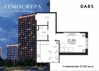 Продаю 1-комнатную квартиру, 37.8 м2, Ульяновск, Заволжский район, жилой комплекс Атмосфера, 4