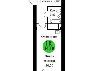 Продается однокомнатная квартира, 34.2 м2, Красноярск, Советский район