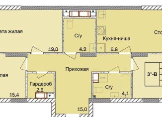 Продаю 3-комнатную квартиру, 99.7 м2, Нижний Новгород, 1-я Оранжерейная улица, 24А, метро Стрелка
