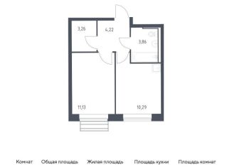 Однокомнатная квартира на продажу, 32.8 м2, село Лайково, жилой комплекс Рублёвский Квартал, 60