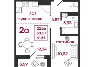 Продается однокомнатная квартира, 41.7 м2, Пенза, Железнодорожный район