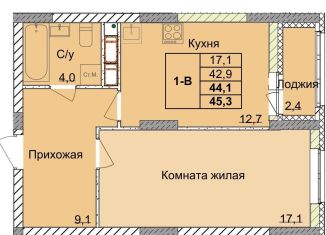Продам однокомнатную квартиру, 44.1 м2, Нижегородская область, 1-я Оранжерейная улица, 24А