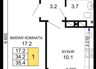Продается 1-комнатная квартира, 35.4 м2, Краснодар