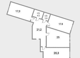 Продам трехкомнатную квартиру, 108 м2, Санкт-Петербург, 26-я линия Васильевского острова, 7, ЖК Палацио