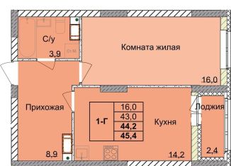 1-ком. квартира на продажу, 44.2 м2, Нижний Новгород, 1-я Оранжерейная улица, 16