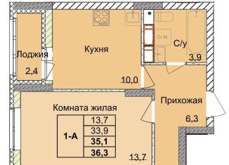 Продам однокомнатную квартиру, 35.1 м2, Нижегородская область, 1-я Оранжерейная улица, 16