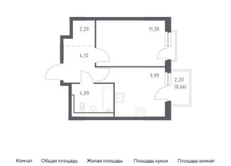 Продаю однокомнатную квартиру, 32.5 м2, деревня Новосаратовка