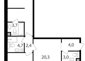 Продажа двухкомнатной квартиры, 78.1 м2, Москва, жилой комплекс Петровский Парк 2, к1, Савёловский район