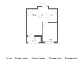 Однокомнатная квартира на продажу, 34.3 м2, Ленинградская область