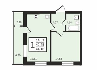 Продажа 1-ком. квартиры, 44.1 м2, Воронеж, улица 9 Января, 68Л, ЖК Современник