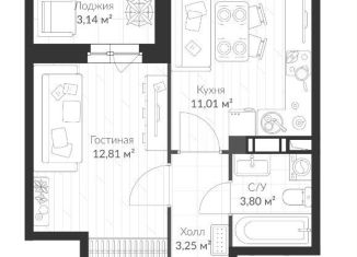 Продажа однокомнатной квартиры, 32.4 м2, Санкт-Петербург, метро Комендантский проспект