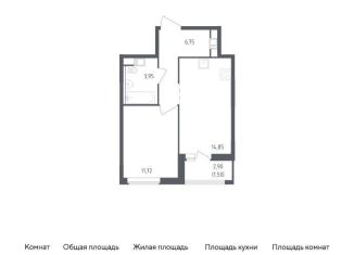 Однокомнатная квартира на продажу, 38.8 м2, Ленинградская область