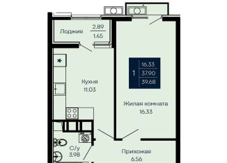 1-комнатная квартира на продажу, 39.7 м2, Крым