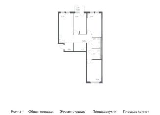 Продажа трехкомнатной квартиры, 82.5 м2, деревня Новосаратовка